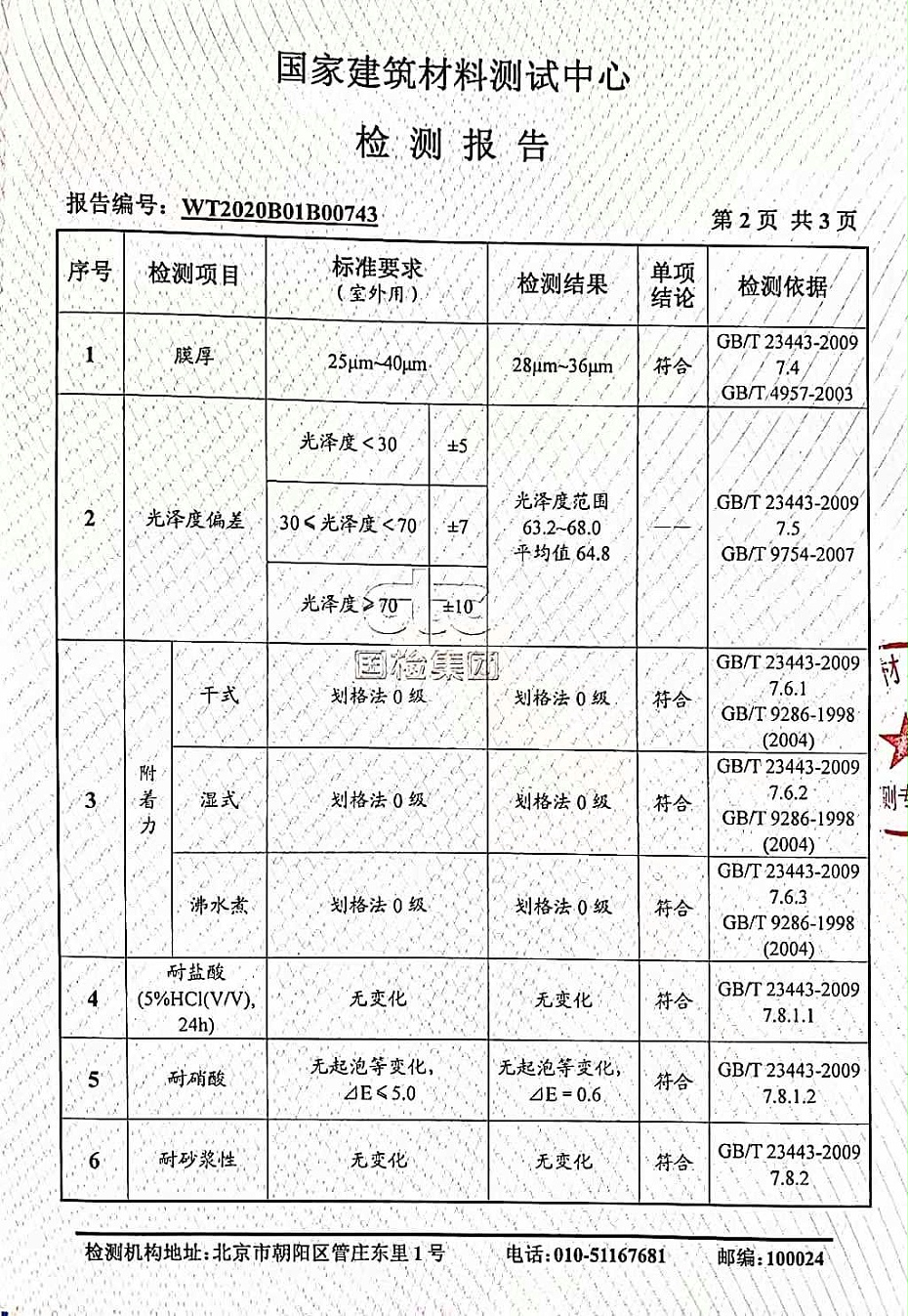 陶瓷涂料检测报告_英特宝水性环保陶瓷漆涂料